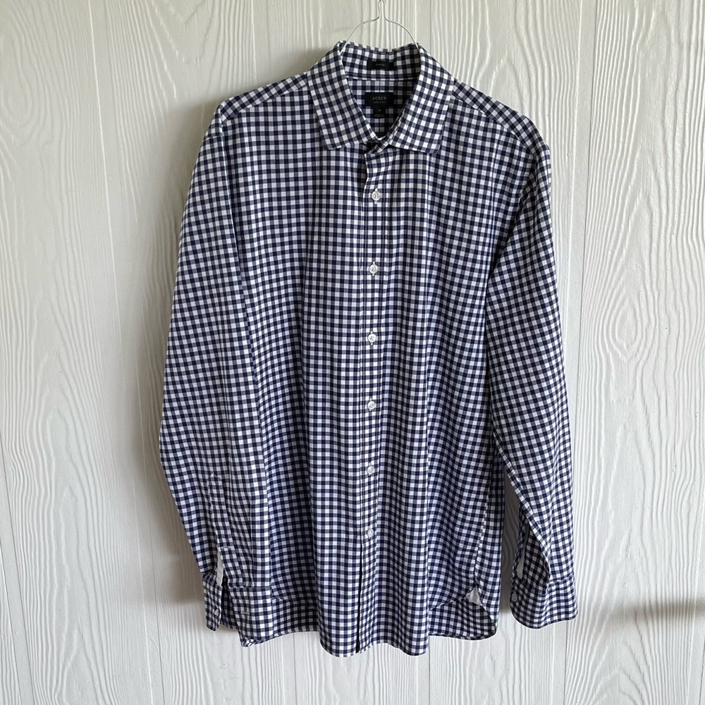 J Crew Crosby button up dress shirt blue and white